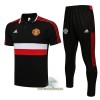 Manchester United Trainings Polo 2022-23 Zwart Rood Wit - Heren